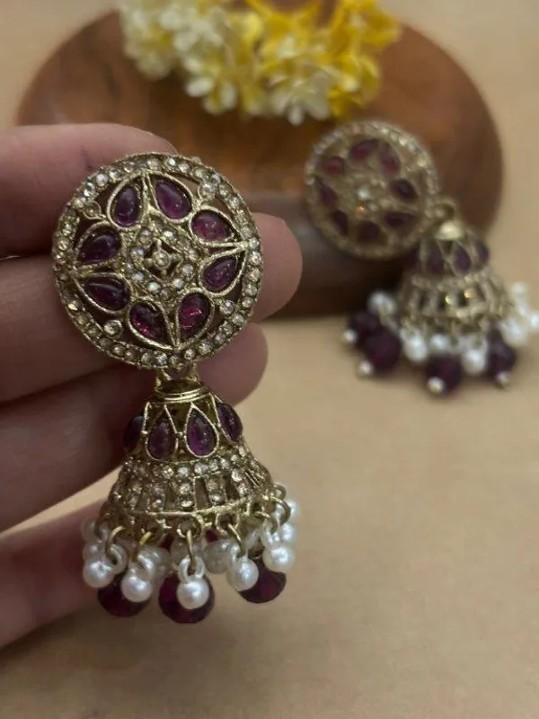 Godavari_Kundan_Earrings_???_Wine