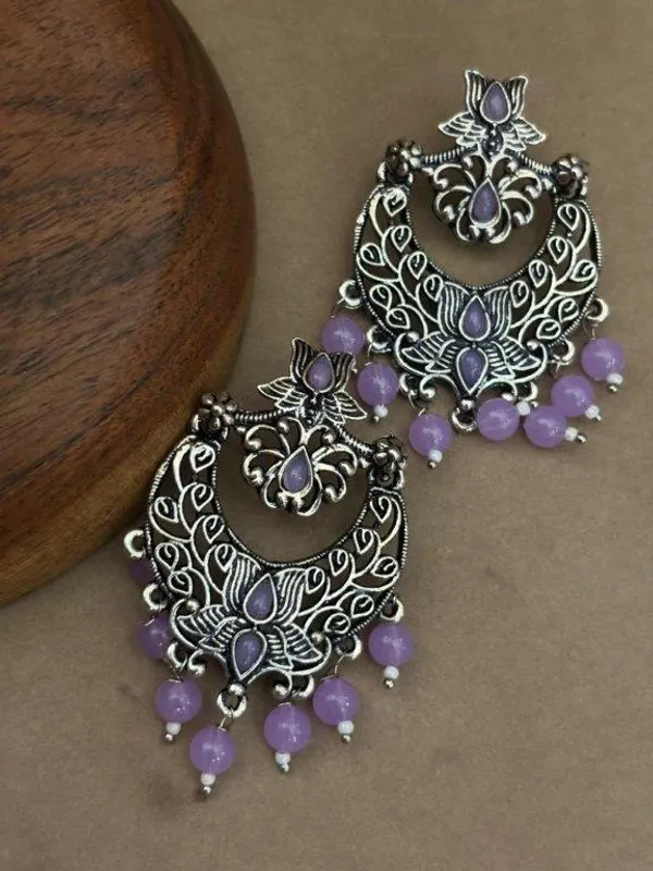 Gulnaar_Blush_Lavender_Oxidised_Chandbali_Earrings