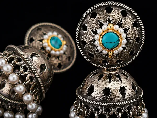 Indian_Shringar_Oxidised_Silver_Jhumka_Earrings_|_Turquoise_Stone_Pearl_Drop_Jhumki_|_Ethnic_German_Silver_Jewelry