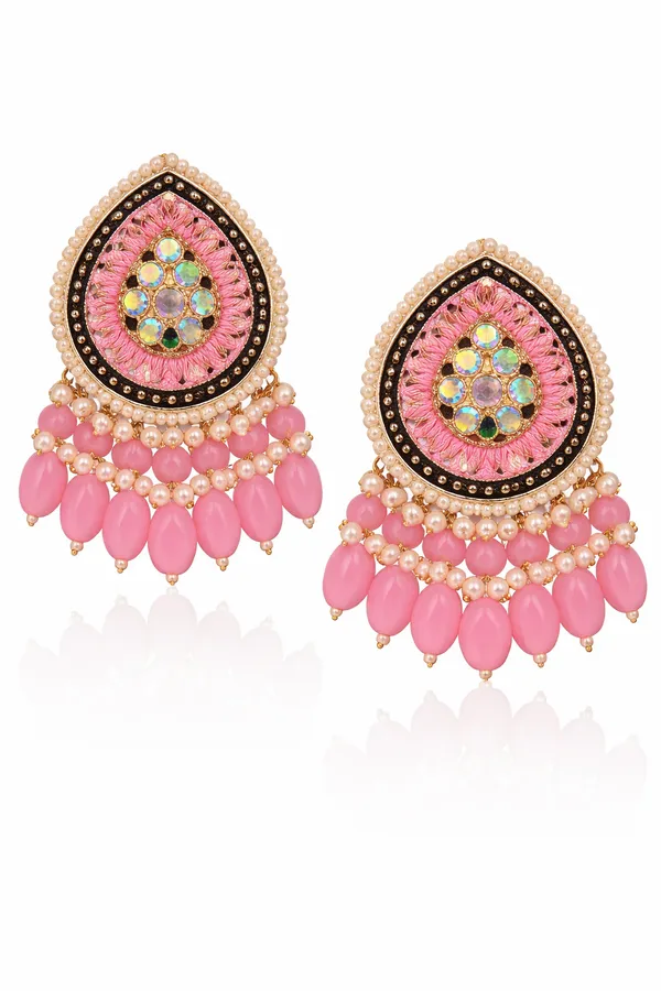 Indian_Shringar_Baby_Pink_Kundan_Stud_Earrings_for_Women_|_Traditional_Wedding_&_Festive_Jewellery