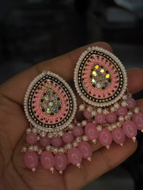 Indian_Shringar_Baby_Pink_Kundan_Stud_Earrings_for_Women_|_Traditional_Wedding_&_Festive_Jewellery