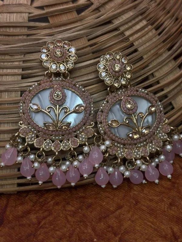 Indian_Shringar_Baby_Pink__Kundan_Statement_Earrings_|_MOP_Floral_Design_with_Pearl_Drops_|_Ethnic_Festive_Jewelry