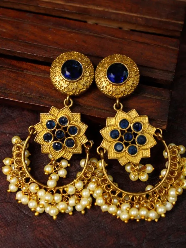 Indian_Shringar_Blue_Stone_Golden_Chandbali_Earrings_|_Pearl_Drop_Ethnic_Earrings_for_Women