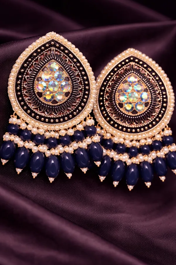 Indian_Shringar_Dark_Blue_Kundan_Stud_Earrings_for_Women_|_Traditional_Wedding_&_Festive_Jewellery
