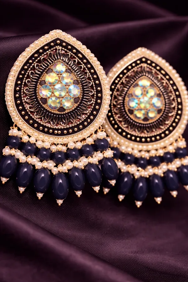 Indian_Shringar_Dark_Blue_Kundan_Stud_Earrings_for_Women_|_Traditional_Wedding_&_Festive_Jewellery