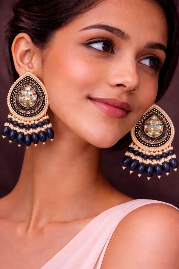 Indian_Shringar_Dark_Blue_Kundan_Stud_Earrings_for_Women_|_Traditional_Wedding_&_Festive_Jewellery