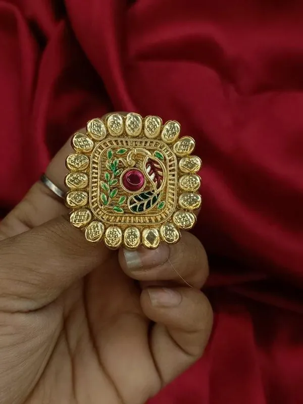 Indian_Shringar_Heritage_Kundan_Meenakari_Ring_|_Designer_Square_Adjustable_Ring_with_Pearl_Border_|_Ethnic_Statement_Jewelry