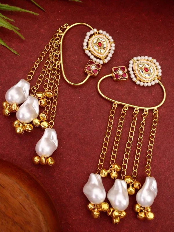 Indian_Shringar_Kashmiri_Ear_Cuff_Earrings_|_Gold_Finish_Pearl_Chain_Ear_Wrap_with_Monalisa_Stones_|_Ethnic_Statement_Jewelry
