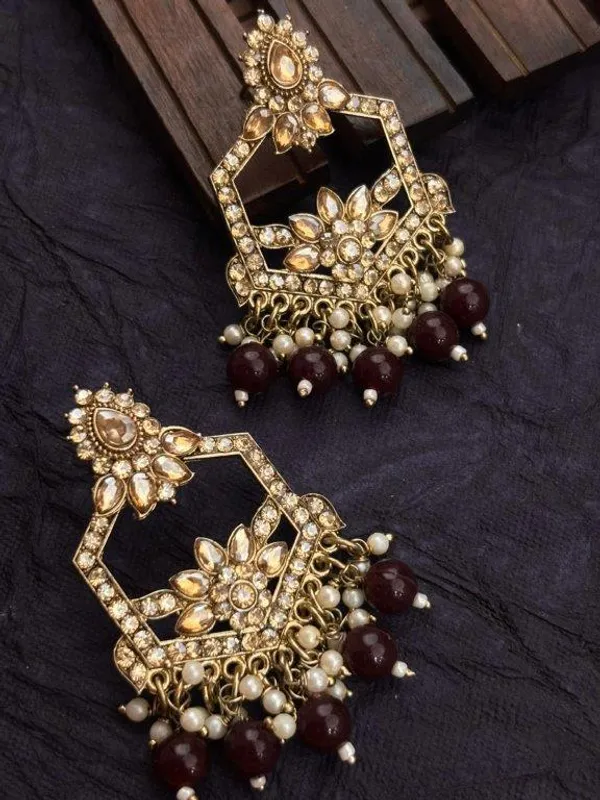 Indian_Shringar_Kundan_Chandbali_Earrings_|_Maroon_Bead_Jhalar_Designer_Hexagon_Earrings_|_Ethnic_Bridal_Statement_Jewelry