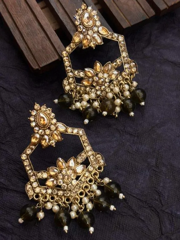 Indian_Shringar_Kundan_Chandbali_Earrings_|_Olive_Green_Bead_Jhalar_Designer_Hexagon_Earrings_|_Elegant_Ethnic_Statement_Jewelry