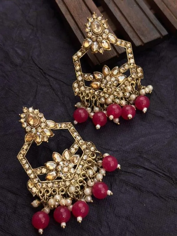 Indian_Shringar_Kundan_Chandbali_Earrings_|_Pink_Bead_Jhalar_Designer_Hexagon_Earrings_|_Ethnic_Bridal_Statement_Jewelry