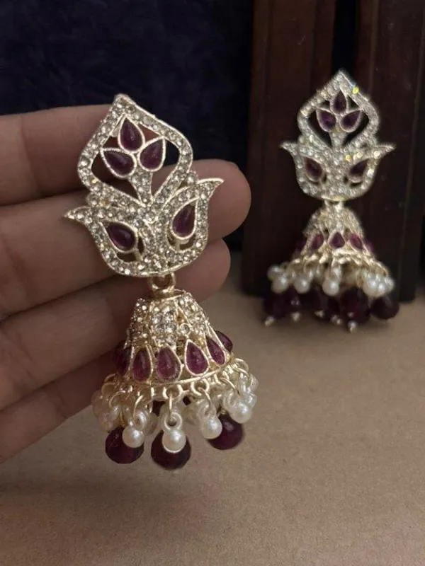 Indian_Shringar_Kundan_Jhumki_Earrings_(Wine)_|_Pearl_Drop_Ethnic_Earrings_|_Bridal_&_Festive_Jewelry