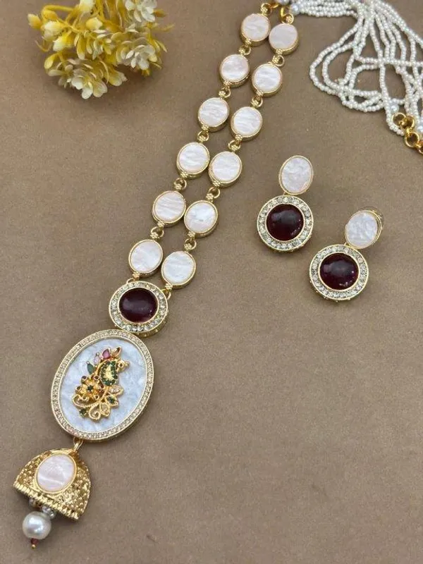 Indian_Shringar_MOP_Long_Necklace_Set_|_AD_Stone_Pearl_Mala_with_Pendant_|_Gold_Finish_Copper_Ethnic_Jewelry