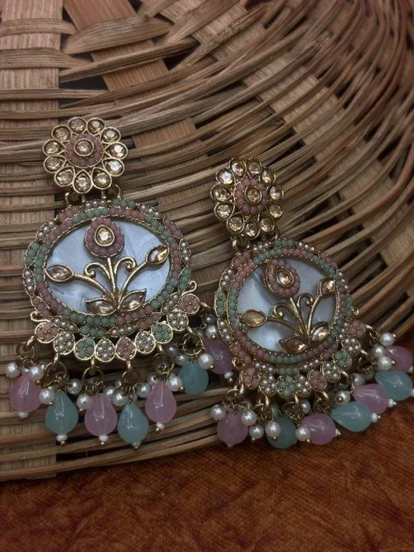 Indian_Shringar_Multi_Kundan_Statement_Earrings_|_MOP_Floral_Design_with_Pearl_Drops_|_Ethnic_Festive_Jewelry