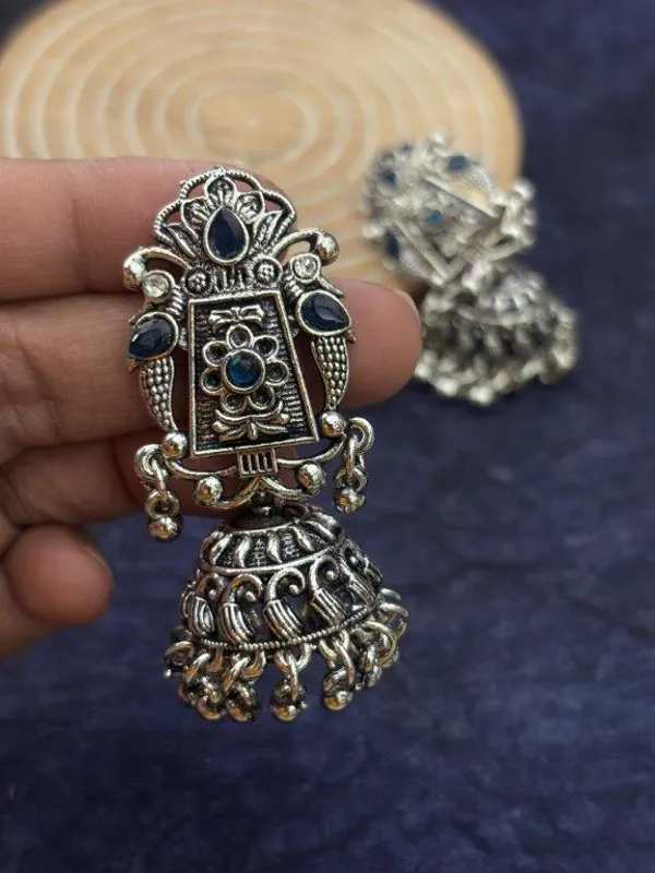 Indian_Shringar_Oxidised_Silver_Jhumka_Earrings_|_Blue_Stone_Vintage_Boho_Jhumki_|_Ethnic_German_Silver_Jewelry