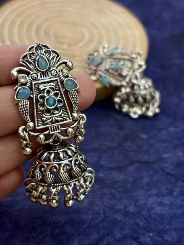 Indian_Shringar_Oxidised_Silver_Jhumka_Earrings_|_Sky_Blue_Stone_Vintage_Boho_Jhumki_|_Ethnic_German_Silver_Jewelry