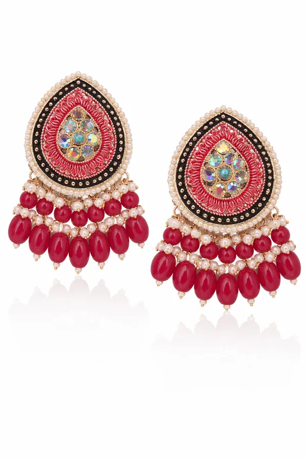 Indian_Shringar_Pink_Kundan_Stud_Earrings_for_Women_|_Traditional_Wedding_&_Festive_Jewellery