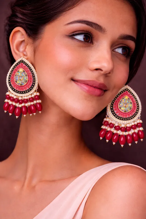 Indian_Shringar_Pink_Kundan_Stud_Earrings_for_Women_|_Traditional_Wedding_&_Festive_Jewellery