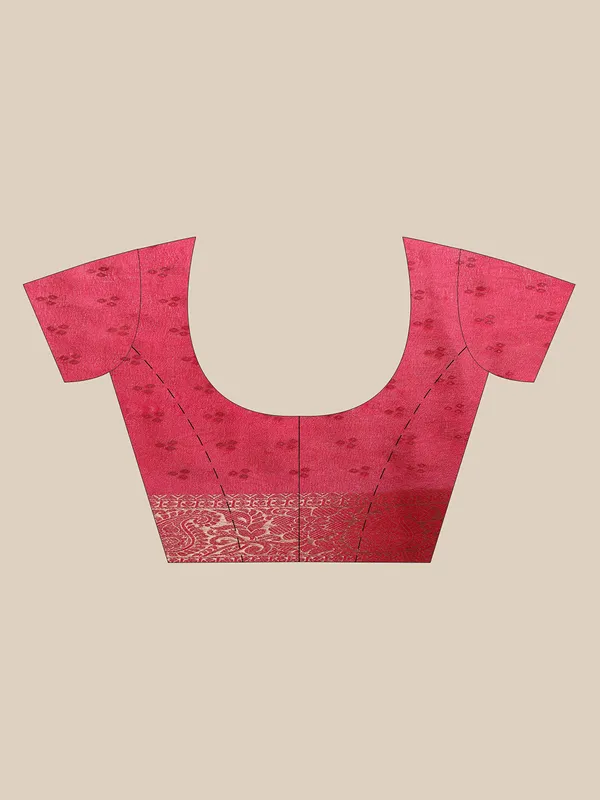 Indian_Shringar_Rani_Pink_Banarasi_Silk_Blend_Saree_with_Woven_Floral_Motifs_&_Rich_Zari_Border