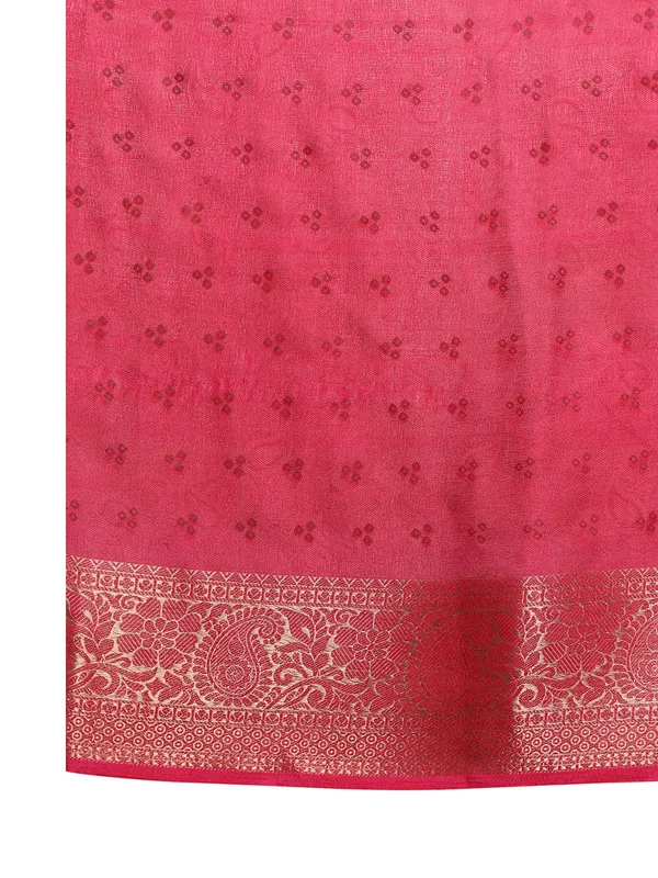 Indian_Shringar_Rani_Pink_Banarasi_Silk_Blend_Saree_with_Woven_Floral_Motifs_&_Rich_Zari_Border