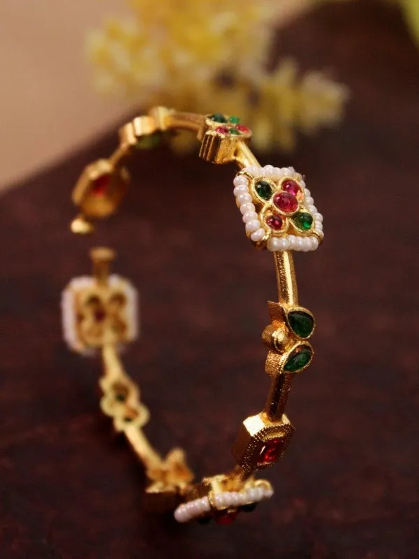 Indian_Shringar_Red_Green_Stone_Golden_Kada_for_Women_|_Monalisa_&_Paachi_Stone_Adjustable_Brass_Bracelet