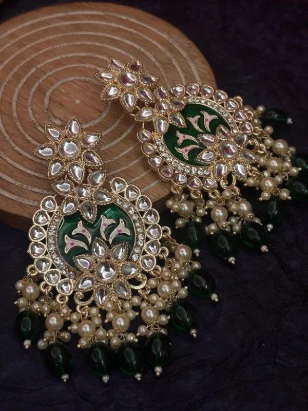 Indian_Shringar_Shahina_Kundan_Earrings_|_Green_Meenakari_Statement_Earrings_|_Bridal_Festive_Jewelry