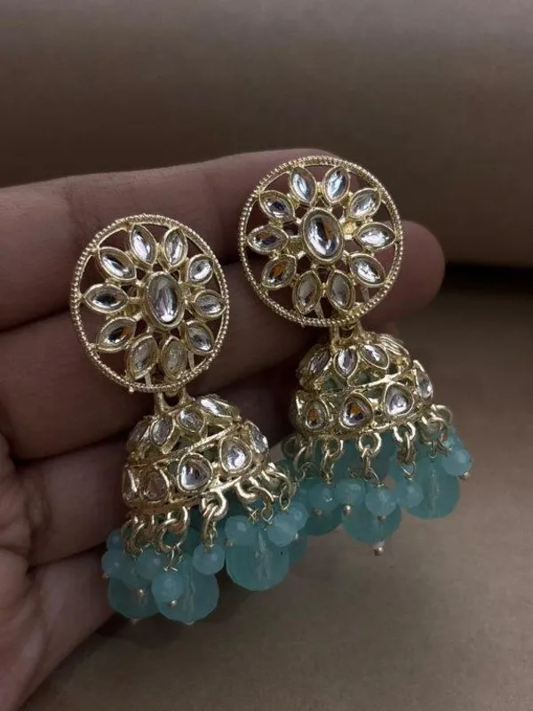 Indian_Shringar_Sky_Blue_Kundan_Jhumka_Earrings_|_Floral_Round_Pearl_&_Beaded_Jhumki_|_Ethnic_Pastel_Jewelry
