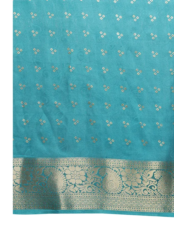 Indian_Shringar_Turquoise_Blue_Banarasi_Silk_Blend_Saree_with_Woven_Floral_Motifs_&_Rich_Zari_Border