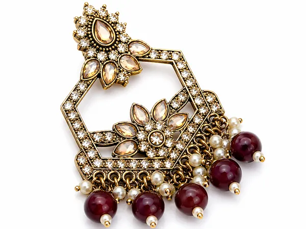 Indian_Shringar_Kundan_Chandbali_Earrings_|_Maroon_Bead_Jhalar_Designer_Hexagon_Earrings_|_Ethnic_Bridal_Statement_Jewelry
