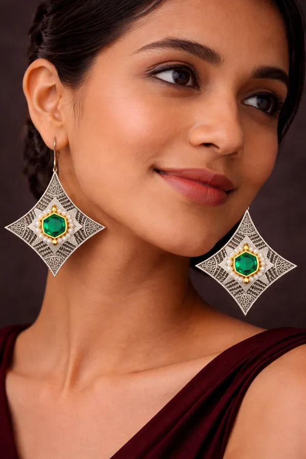 Royal__Green_Lisa_Stone_Silver_Replica_Brass_Statement_Earrings_for_Women