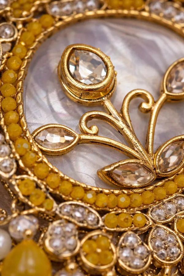 Indian_Shringar_Yellow_Kundan_Statement_Earrings_|_MOP_Floral_Design_with_Pearl_Drops_|_Ethnic_Festive_Jewelry