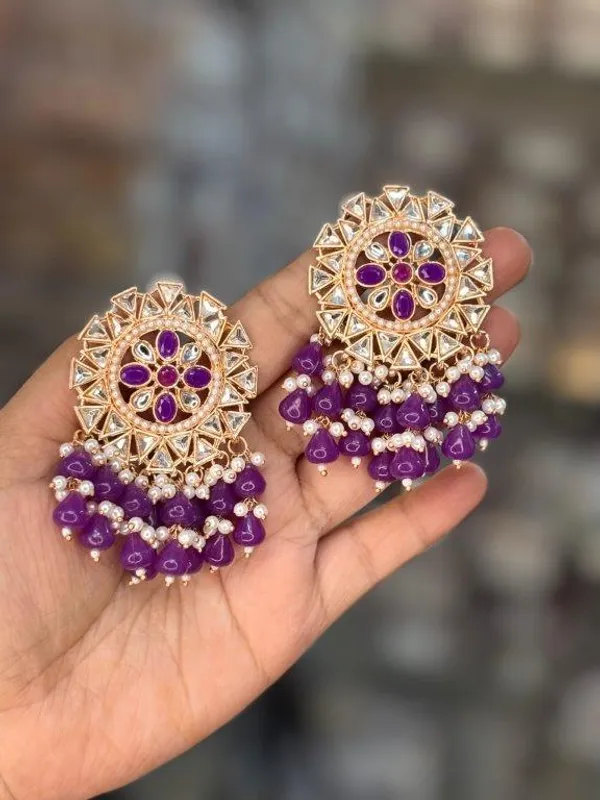 Maharani_Violet_Drop_Kundan_Earrings