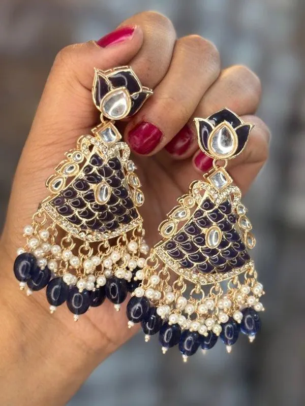 Mahira_Dark_Blue_Petal_Elegance_Earrings