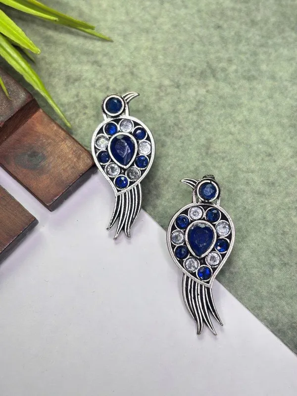 Mayurika_Blush_Blue_White_Bird_Earrings