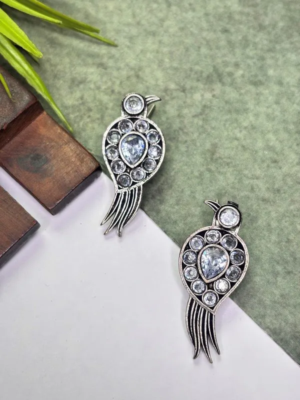 Mayurika_Blush_White_Bird_Earrings
