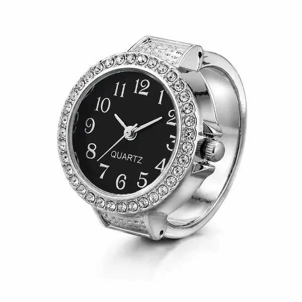 Black_Dial_Rhinestone_Watch_Face_-_Silver_Tone_Quartz_Movement