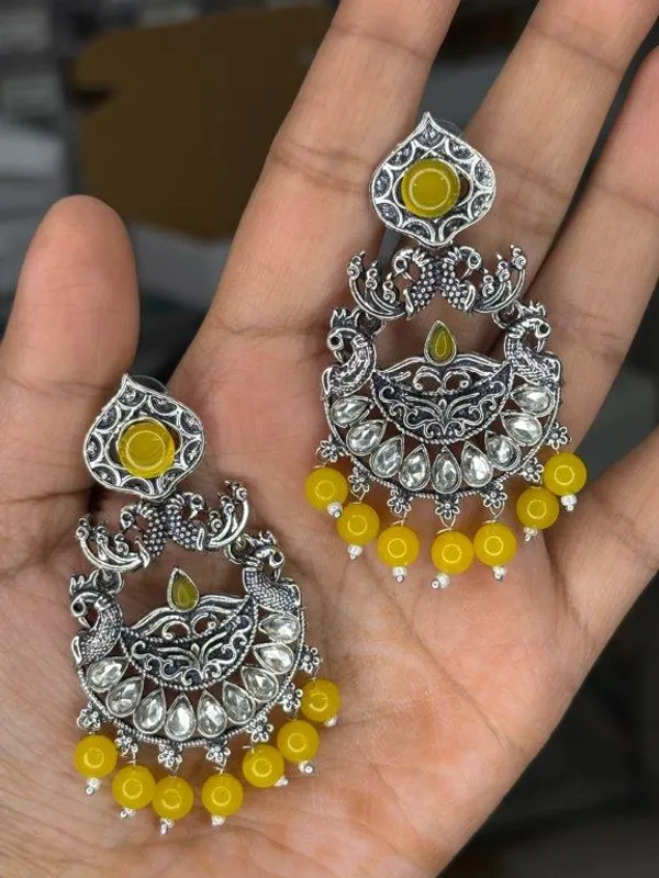 Noorika_Yellow_Oxidized_Earrings