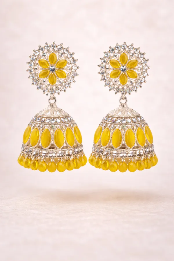 Yellow_Floral_Jhumka_Earrings_for_Women