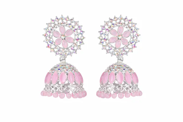 Pink__Floral_Jhumka_Earrings_for_Women