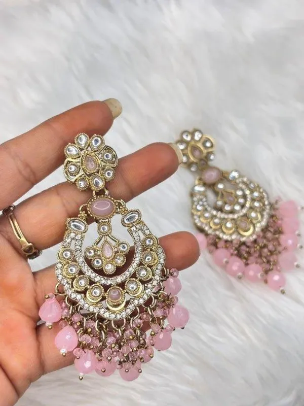 Rajwadi_Baby_Pink_Stone_Earrings
