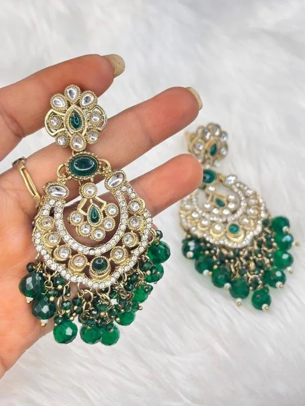 Rajwadi_Green_Stone_Earrings