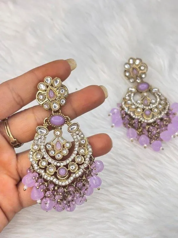 Rajwadi_Lavender_Stone_Earrings
