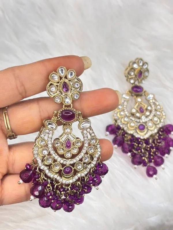 Rajwadi_Wine_Stone_Earrings