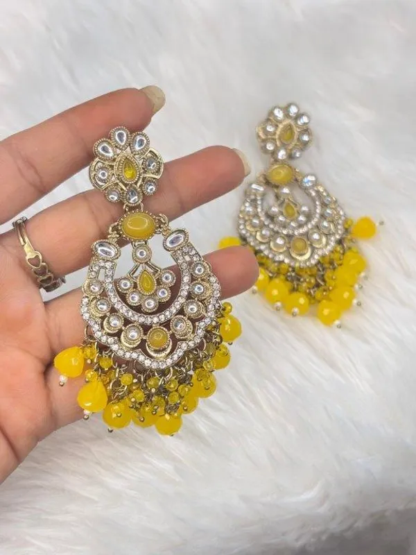 Rajwadi_Yellow_Stone_Earrings
