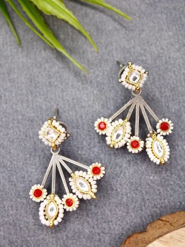 Rangrez_Sapphire_Red_White_Charm_Earrings