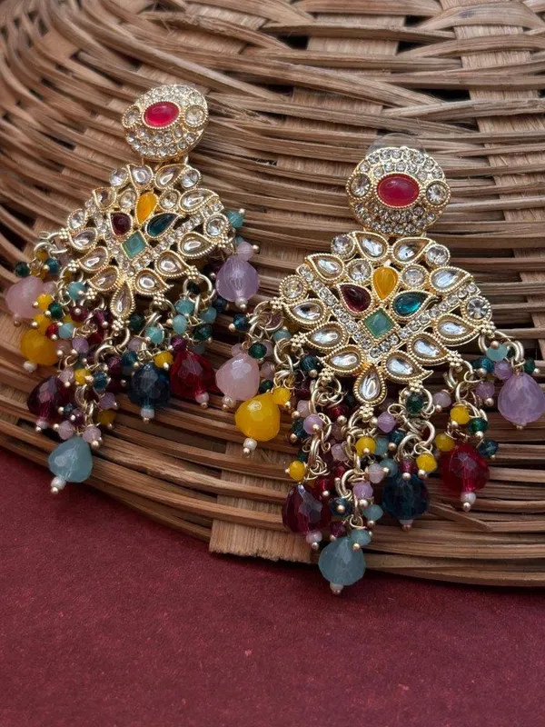 Riwaayat_Multi_Kundan_Earrings