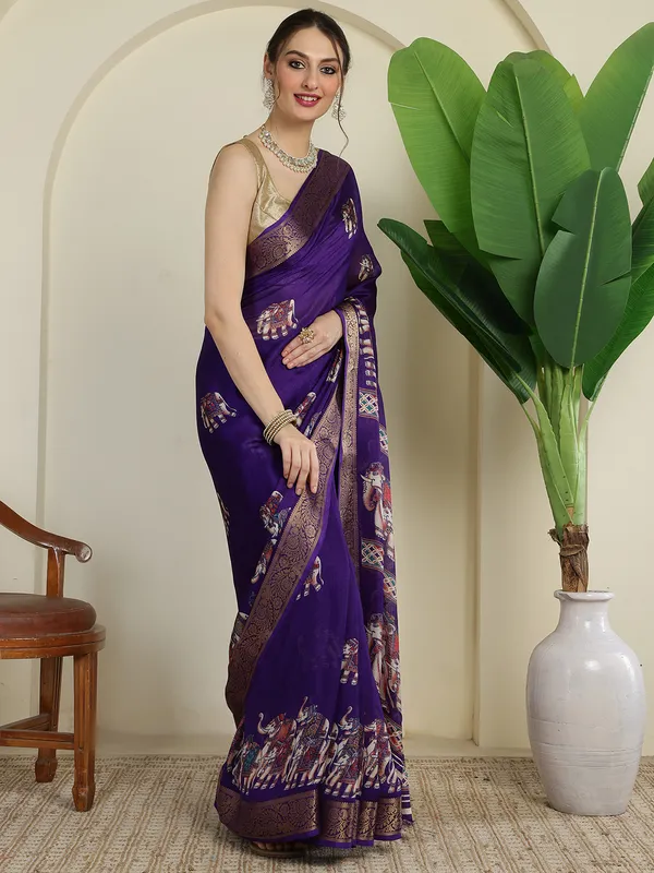 Royal_Gajraj_Purple_Soft_Silk_Saree_with_Zari_Border