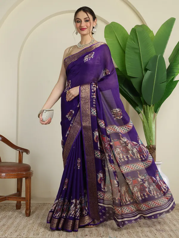 Royal_Gajraj_Purple_Soft_Silk_Saree_with_Zari_Border