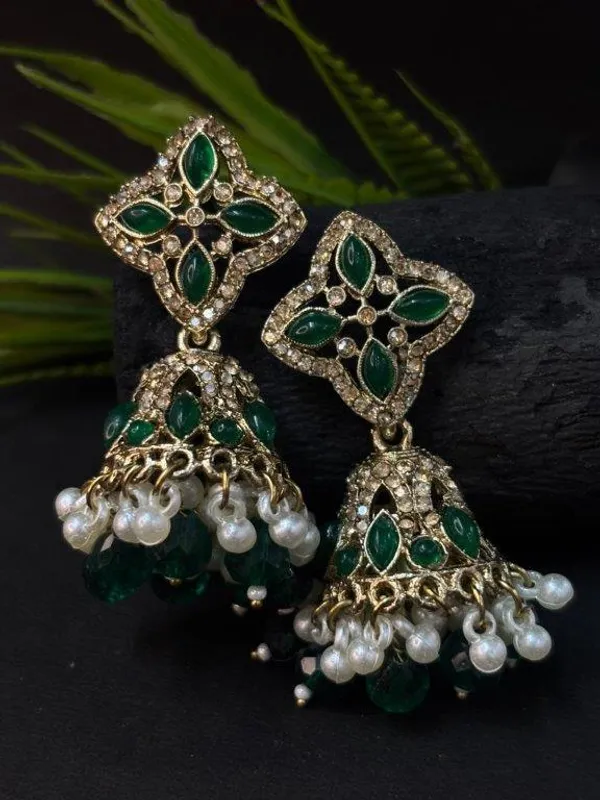 Royal_Green_Kundan_Jhumki_Earrings