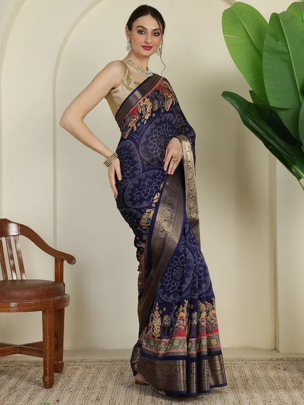 Royal_Navy_Blue_Banarasi_Art_Silk_Saree_with_Rich_Zari_Border_&_Floral_Traditional_Design